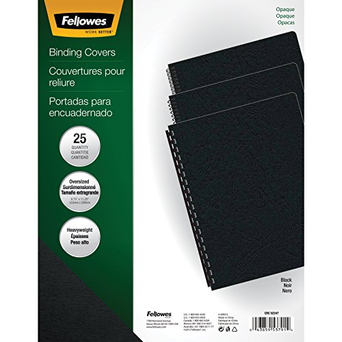 Book Cover Fellowes Futura Presentation Covers - Oversize, Black, 25 Pack (5224701)