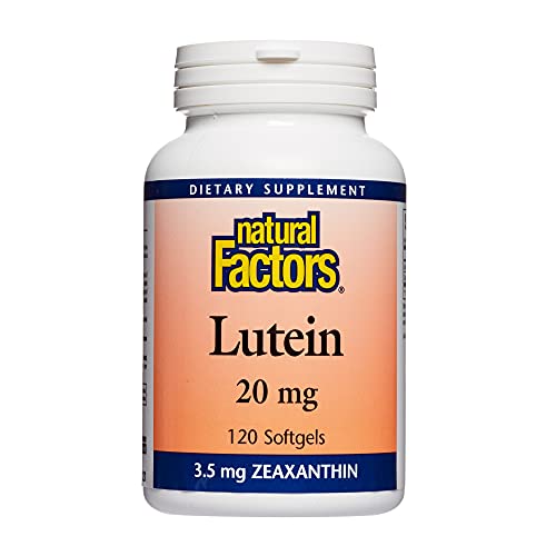 Book Cover Natural Factors, Lutein 20 mg, Antioxidant Support for Healthy Eyes and Skin with Zeaxanthin, 120 Softgels