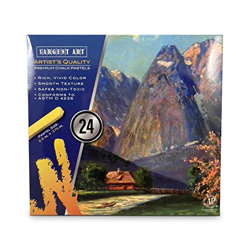 Book Cover Sargent Art 22-4124 Colored Square Chalk Pastels, 24 Count