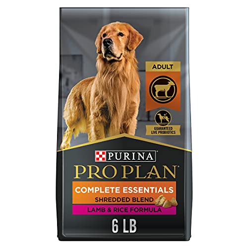 Book Cover Purina Pro Plan High Protein Dog Food With Probiotics for Dogs, Shredded Blend Lamb & Rice Formula - 6 lb. Bag