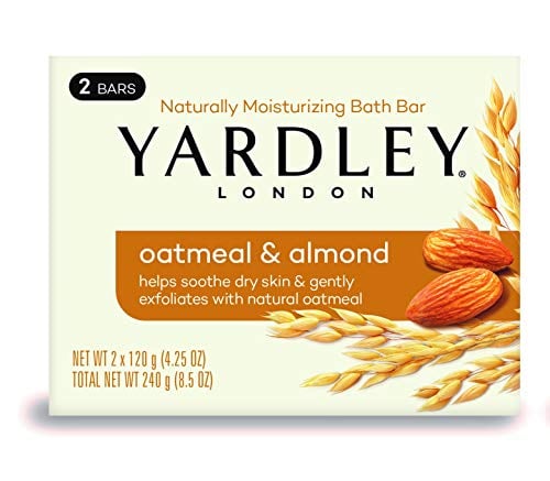 Book Cover Yardley London Oatmeal and Almond Naturally Moisturizing Bath Bar, 4.25 oz., 2 Count