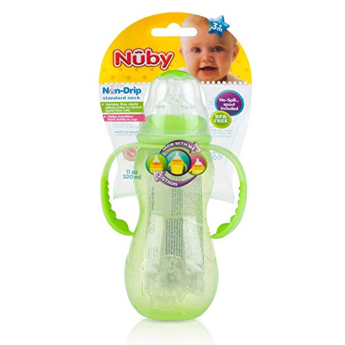 Book Cover Nuby Non-Drip 3-Stage Grow Nurser, 11 Ounce, Colors May Vary
