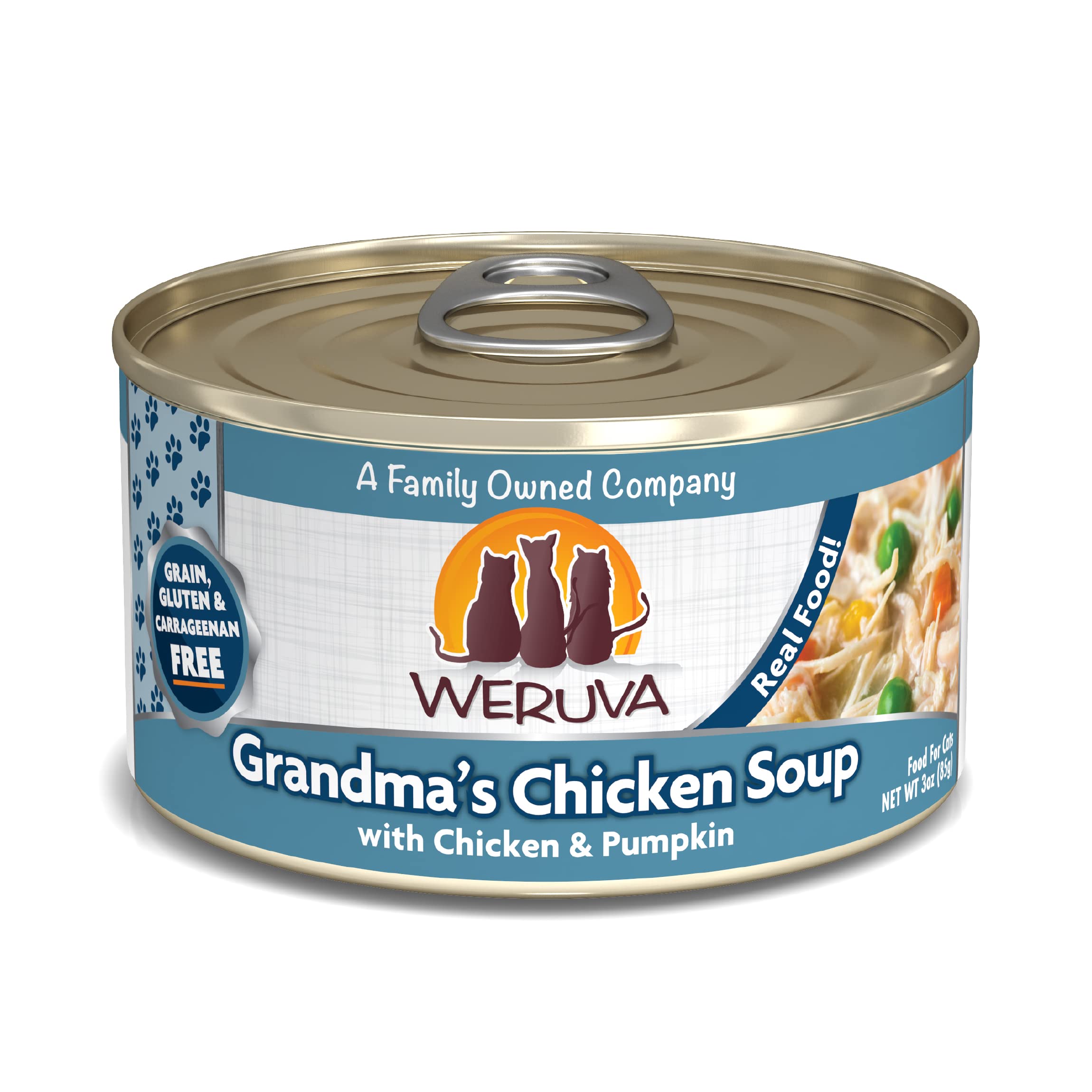 Book Cover Weruva Classic Cat Food, Grandma’s Chicken Soup with Chicken Breast & Pumpkin in Gravy, 3oz Can (Pack of 24) Grandma’s Chicken Soup 3 Ounce (Pack of 24)