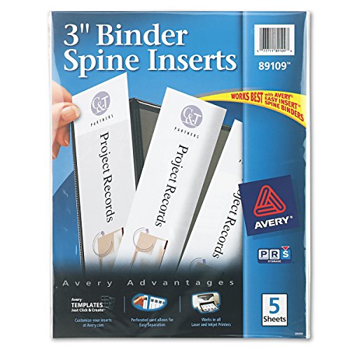 Book Cover Avery 89109 Binder Spine Inserts, 3