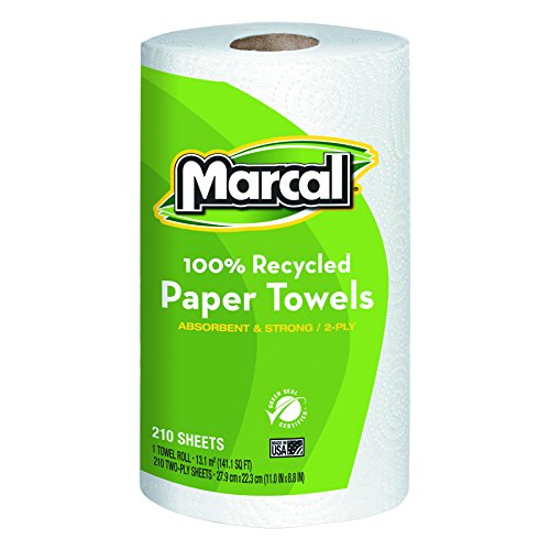 Book Cover Marcal 6210 Small Steps Premium 100% Recycled Jumbo Paper Towel Roll, 2-Ply, 9
