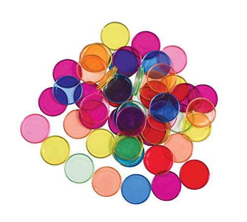 Book Cover LEARNING ADVANTAGE-7253 Transparent Plastic Counters - Steel-Ringed - Set of 50 - Assorted Colors - Great for Kindergarten, Sensory Play and Light Panels