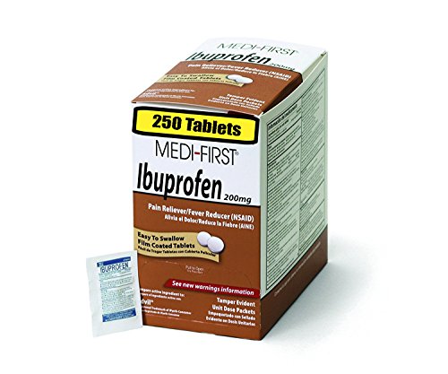 Book Cover Medi-First 80848 Ibuprofen, 125 Packets of 2, Pain Reliever