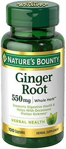 Book Cover Nature's Bounty Ginger Root Pills and Herbal Health Supplement, Supports Digestive Health, 550mg, 100 Capsules