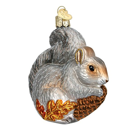 Book Cover Old World Christmas Wildlife Animals Glass Blown Ornaments for Christmas Tree Hungry Squirrel