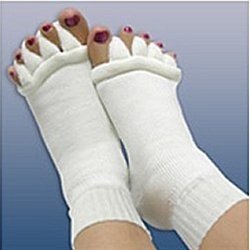 Book Cover Minjie Comfy Toes Foot Alignment Socks Toe Spacer Relaxing Comfort - Large/X-Large