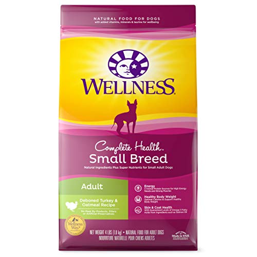 Book Cover Wellness Complete Health Natural Dry Small Breed Dog Food, Turkey & Oatmeal, 4-Pound Bag