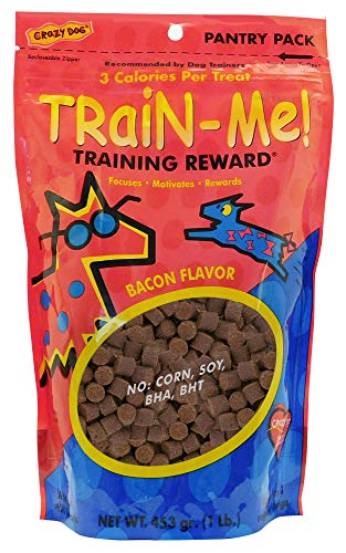 Book Cover Crazy Dog Train-Me! Training Reward Dog Treats 16 oz, Bacon Regular