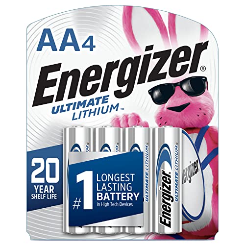 Book Cover Energizer AA Batteries, Ultimate Lithium Double A Battery, 4 Count