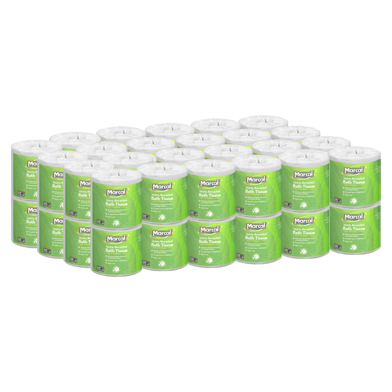 Book Cover Marcal Toilet Paper 100% Recycled - 2 Ply, White Bath Tissue, 504 Sheets Per Roll - 48 