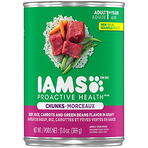 Book Cover Iams Proactive Health Adult Beef, Rice, Carrots And Green Beans Flavor Chunks In Gravy Wet Dog Food 13.0 Ounces (Pack Of 12)