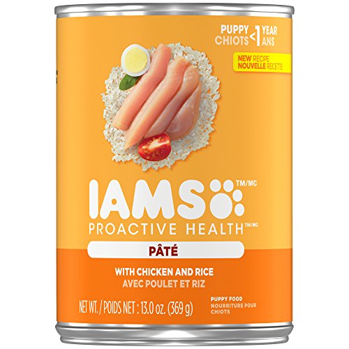 Book Cover Iams Proactive Health Puppy With Chicken And Rice Pate Wet Dog Food 13.0 Ounces (Pack Of 12)