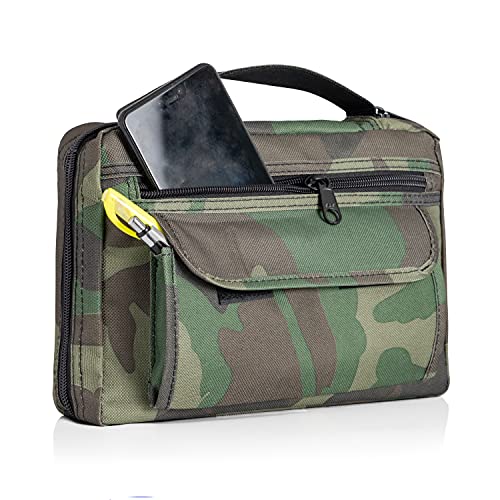 Book Cover Embassy Bible Cover With Extra Zippered Compartments, To Protect The Good Book, Camouflage