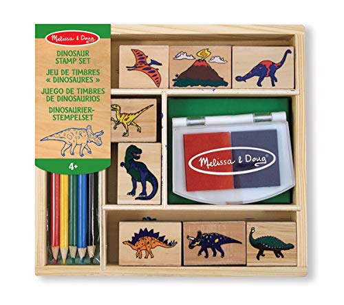 Book Cover Melissa & Doug Dinosaur Stamp Set | Arts & Crafts | Stamp Sets & Stencils | 4+ | Gift for Boy or Girl
