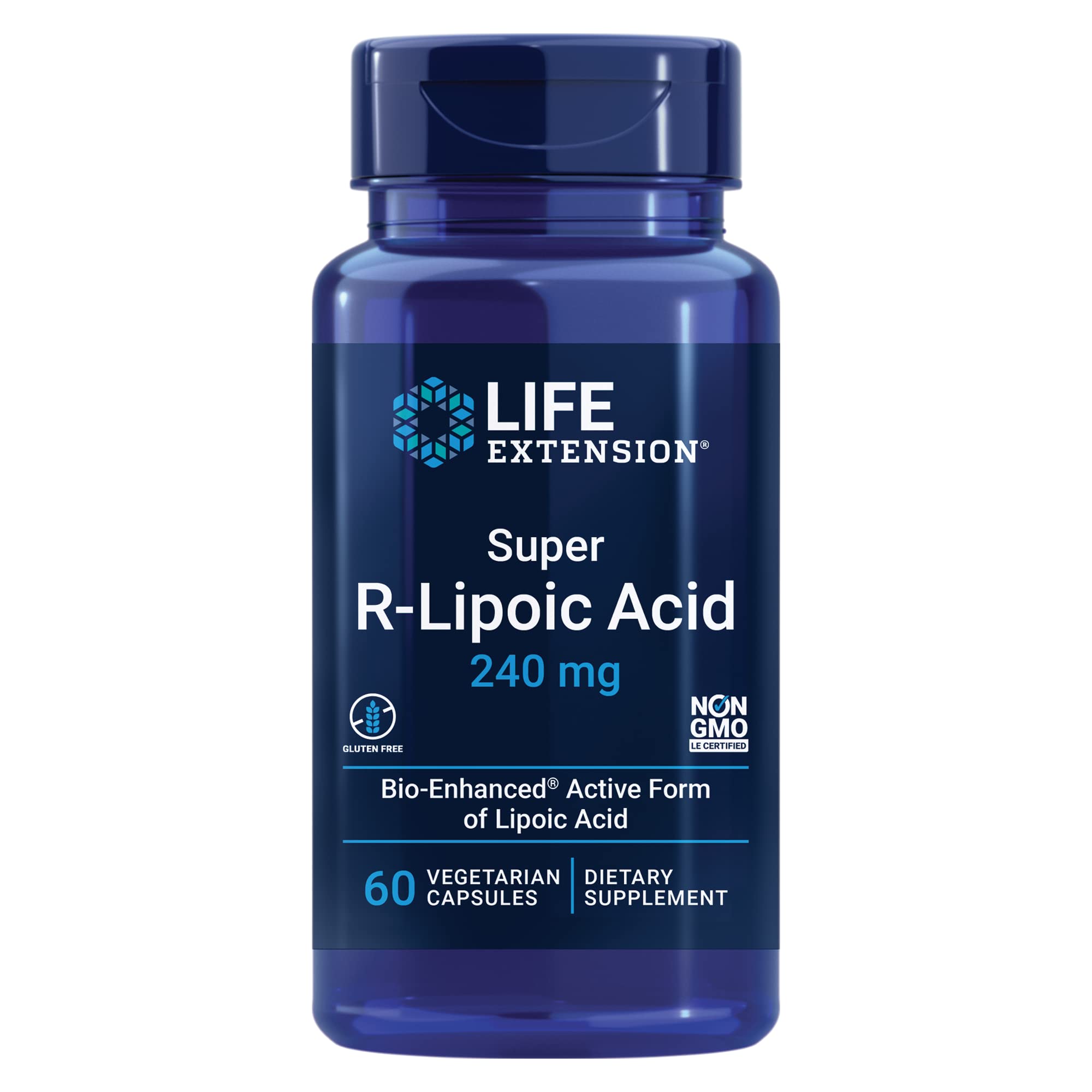 Book Cover Life Extension Super R-Lipoic Acid 240 mg - Supports Cellular Energy - Supplement for Anti-Aging and Liver Health - Non-GMO, Gluten-Free - 60 Vegetarian Capsules 60.0 Servings (Pack of 1)