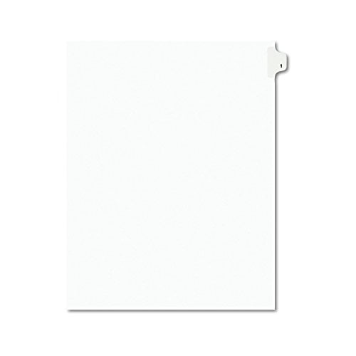 Book Cover Avery Individual Legal Exhibit Dividers, Avery Style, 1, Side Tab, 8.5 x 11 inches, Pack of 25 (11911)