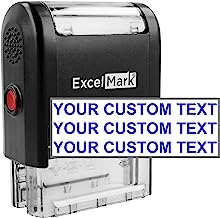 Book Cover ExcelMark Custom Self Inking Rubber Stamp - 3 Lines (42A1539)