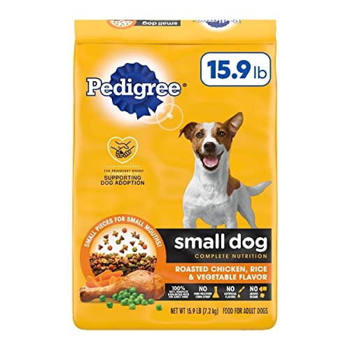 Book Cover PEDIGREE Small Dog Complete Nutrition Small Breed Adult Dry Dog Food Roasted Chicken, Rice & Vegetable Flavor Dog Kibble, 14 lb. Bag