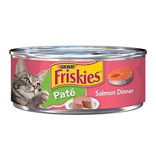 Book Cover Purina Friskies Pate Wet Cat Food, Salmon Dinner - (24) 5.5 oz. Cans