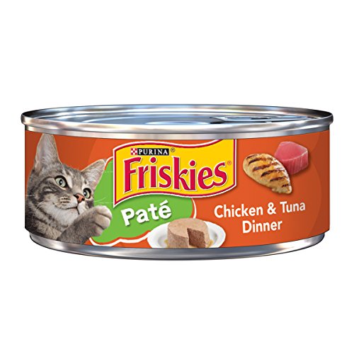 Book Cover Purina Friskies Pate Wet Cat Food, Chicken & Tuna Dinner - (24) 5.5 oz. Cans