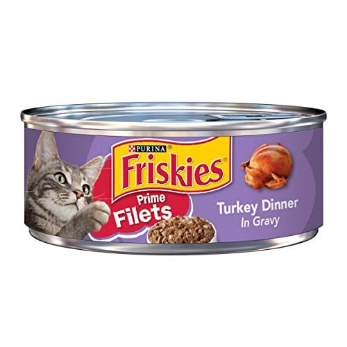 Book Cover Purina Friskies Gravy Wet Cat Food, Prime Filets Turkey Dinner - (24) 5.5 oz. Cans