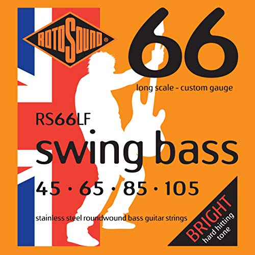 Book Cover Rotosound RS66LF Swing Bass 66 Stainless Steel Bass Guitar Strings (45 65 85 105)