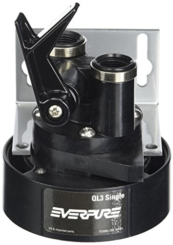 Book Cover Everpure EV9259-14 QL3 Single Filter Head with Bracket, Shut-off valve, and 3/8 inch NPT threads