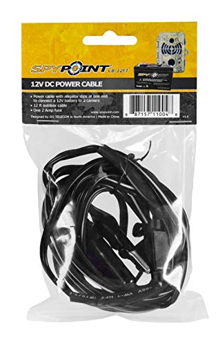 Book Cover SPYPOINT CB-12FT 12V Power Cable, Alligator Clips