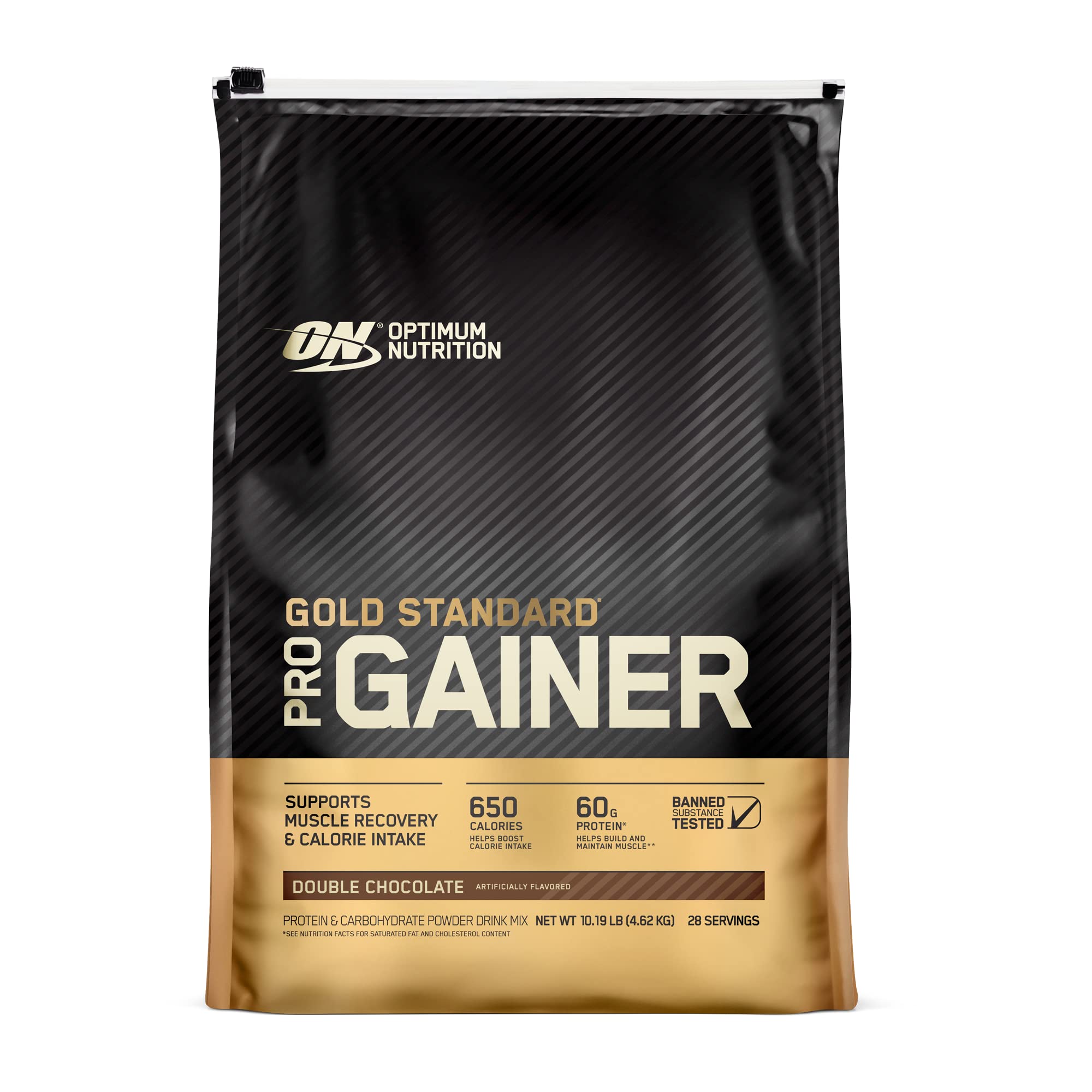 Book Cover Optimum Nutrition GS Pro Gainers Weight Gainer Protein Powder,Vitamin C and Zinc for Immune Support, Double Rich Chocolate, 10.19 Pounds (Packaging May Vary) Double Chocolate 10 Pound (Pack of 1)