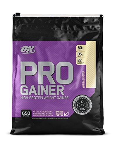 Book Cover OPTIMUM NUTRITION Pro Gainer Weight Gainer Protein Powder, Vanilla Custard, 163.04 Ounce