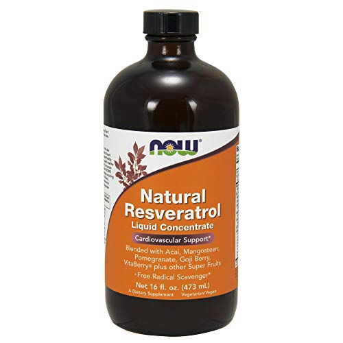 Book Cover NOW Supplements, Natural Resveratrol, with Acai, Mangosteen, Pomegranate, Goji Berry, VitaBerry® & other Super Fruits, 16-Ounce Liquid Concentrate