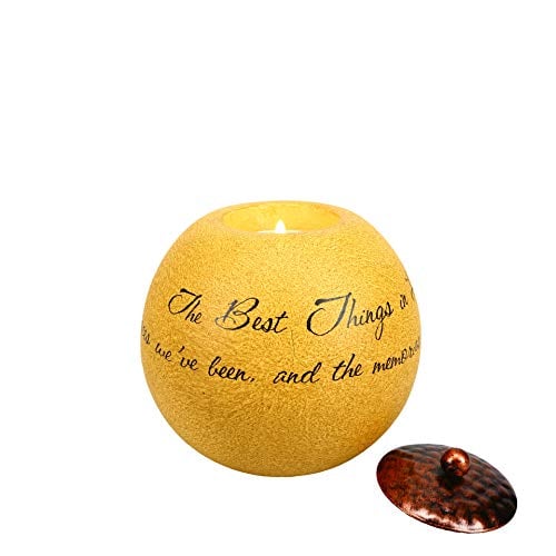 Book Cover Comfort Candles The Best Things in Life by Pavilion Includes Tea Light Candle, 4-1/2-Inch Round, Sentimental Saying