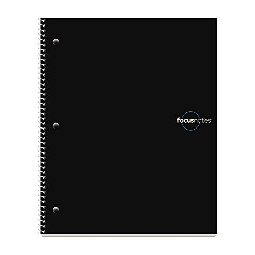 Book Cover TOPS FocusNotes Note Taking System 1-Subject Notebook, 11 x 9 Inches, White, 100 Sheets (90223) - Black