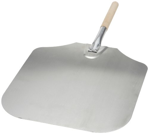Book Cover Kitchen Supply 16-Inch x 18-Inch Aluminum Pizza Peel with Wood Handle
