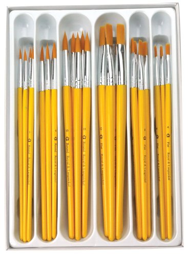 Book Cover Royal and Langnickel Round/ Flat Taklon Variety Brush Set - Gold (Pack of 30)