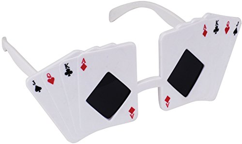 Book Cover Loftus International Star Power Poker Themed Jack Queen King Ace Sunglasses, White, One Size