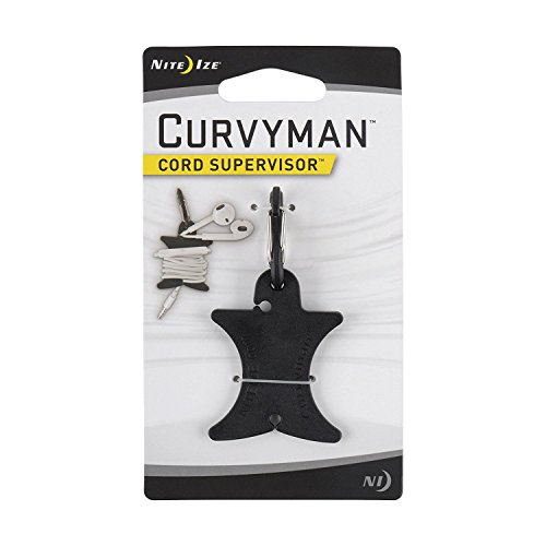 Book Cover Nite Ize Curvyman Cord Supervisor - Easy Earbud Organizer, Headphone Cord Wrap - Black