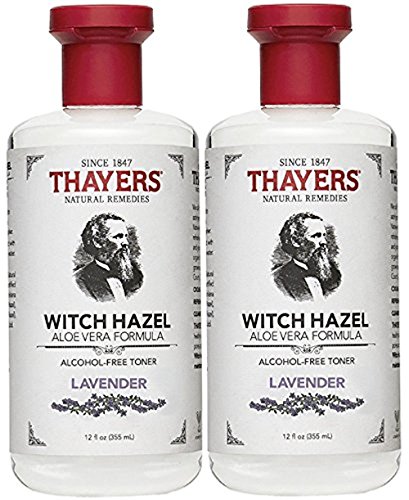 Book Cover THAYERS Alcohol-Free Witch Hazel with Organic Aloe Vera Formula Toner, Lavender, Clear, Unscented, 12 Fl Oz, Pack of 2