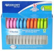 Book Cover Westcott Kids Plastic Handle Scissors With Anti-microbial Protection, 5-Inch, 12-Pack (14872)