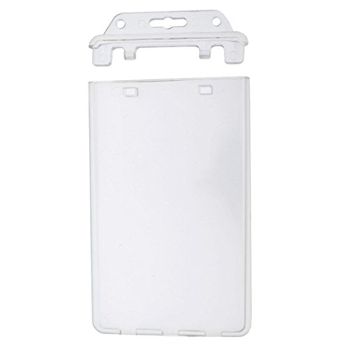 Book Cover Permanent Locking Hard Plastic Badge Holder - Vertical - by Specialist ID (1 Sold Individually)