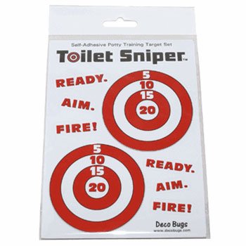 Book Cover Toilet Sniper Potty Training Self-Adhesive Targets (Red & White)