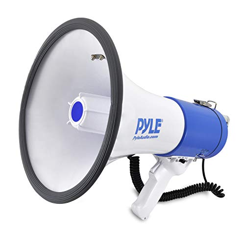 Book Cover Portable Megaphone Speaker PA Bullhorn - Built-in Siren, 50W Adjustable Volume Control in 1200 Yard Range, Ideal for Any Outdoor Sports, Cheerleading Fans and Coaches or for Safety Drills - Pyle PMP50