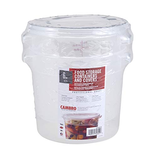 Book Cover Cambro RFS6PPSW2190 6-Quart Round Food-Storage Container with Lid, Set of 2