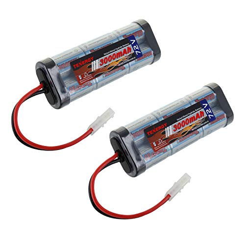 Book Cover Tenergy 7.2V Battery Pack High Capacity 6-Cell 3000mAh NiMH Flat Battery Pack, Replacement Hobby Battery for RC Car, RC Truck, RC Tank, RC Boat with Standard Tamiya Connector, 2-Pack