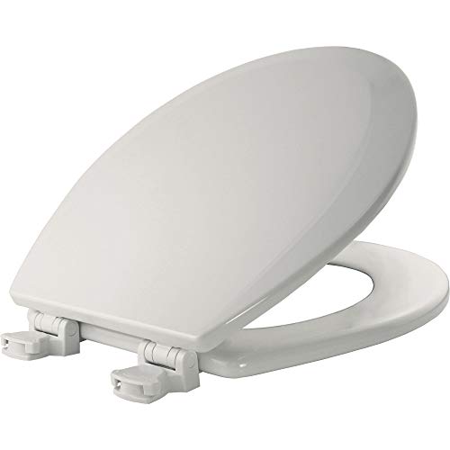 Book Cover BEMIS 500EC 000 Toilet Seat with Easy Clean & Change Hinges, ROUND, Durable Enameled Wood, White