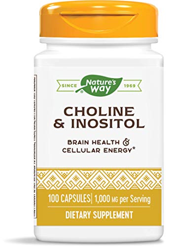 Book Cover Nature’s Way Choline & Inositol, Brain Health*, Cellular Energy*, 1,000 mg per Serving, 100 Capsules